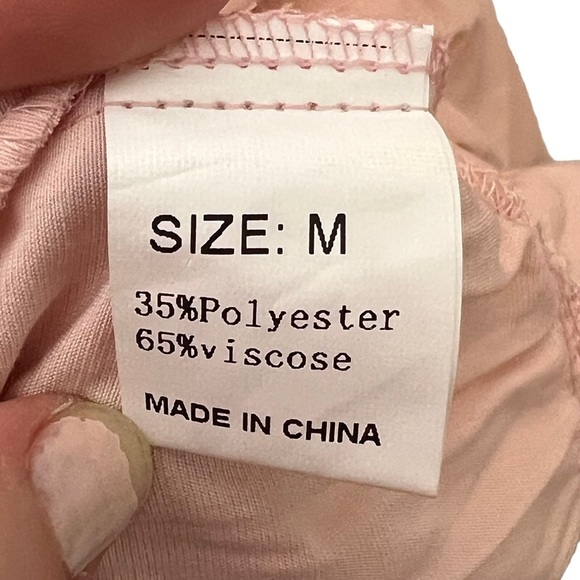 Cloudwalk Pink Ruffle Lantern Sleeve Swing Dress, Medium - Picture 6 of 7